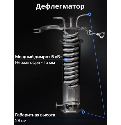 Самогонный аппарат DOMSPIRT 2 (ДОМСПИРТ 2) с медными тарелками, 37 литров 