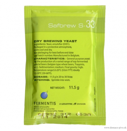 Дрожжи пивные Safale S-33 11,5 гр.