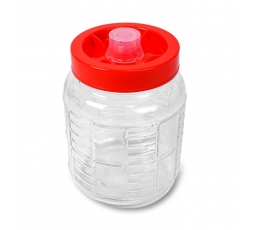 Стеклянная бродильная ёмкость с гидрозатвором, 18 литров